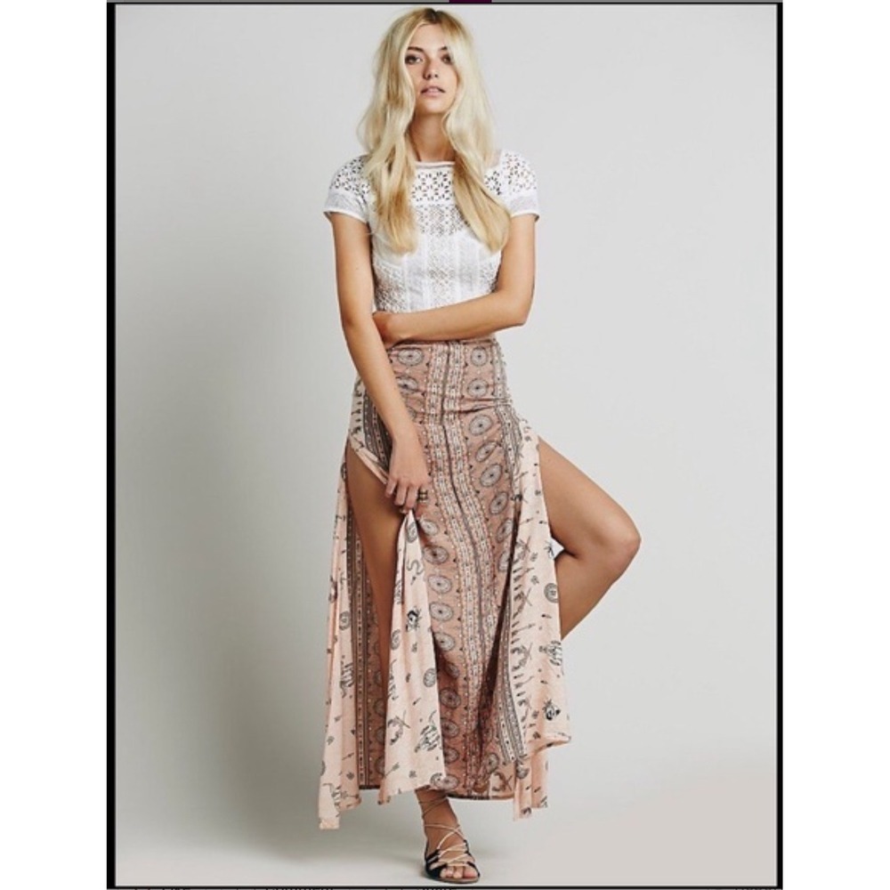 Vtg Rare Spell & The Gypsy Collective Coyote Maxi Split Skirt M Boho Festival - Picture 4 of 10